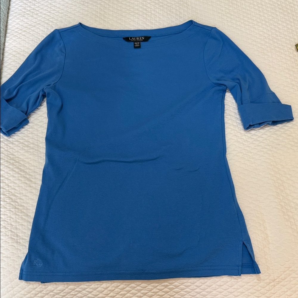 Lauren Ralph Lauren Cobalt Blue Short Sleeve Top